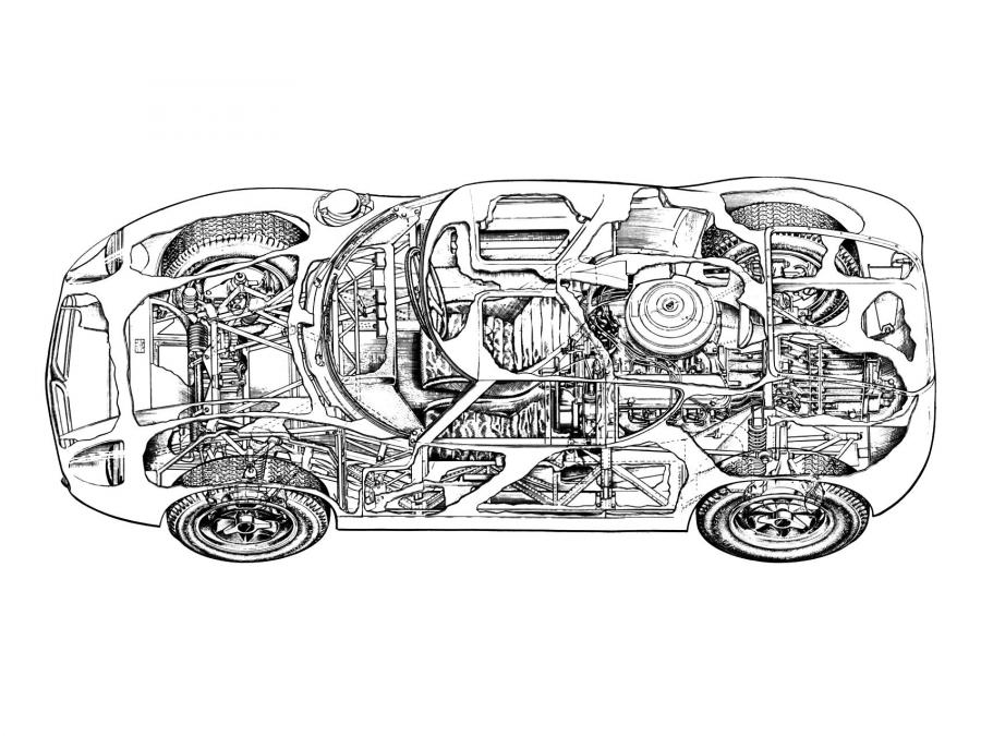Схема Lola Mk VI GT 1963 года  (фото 2 из 19)